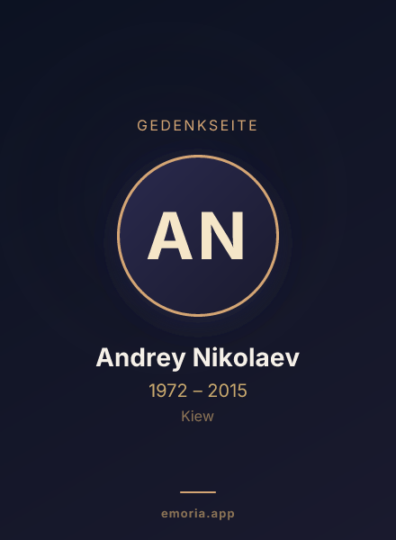 Gedenkportrait von Andrey Nikolaev