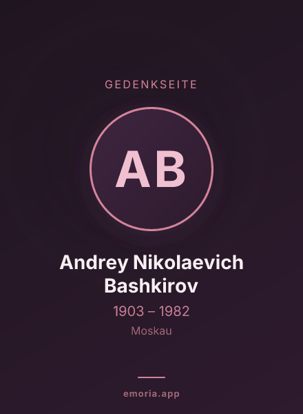 Gedenkportrait von Andrey Nikolaevich Bashkirov