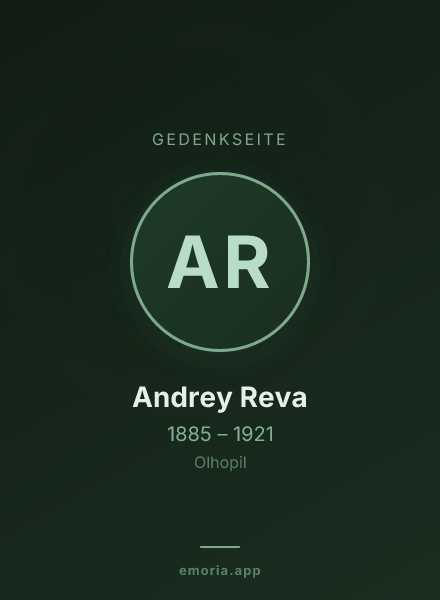 Gedenkportrait von Andrey Reva