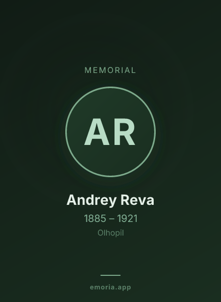 Memorial portrait of Andrey Reva