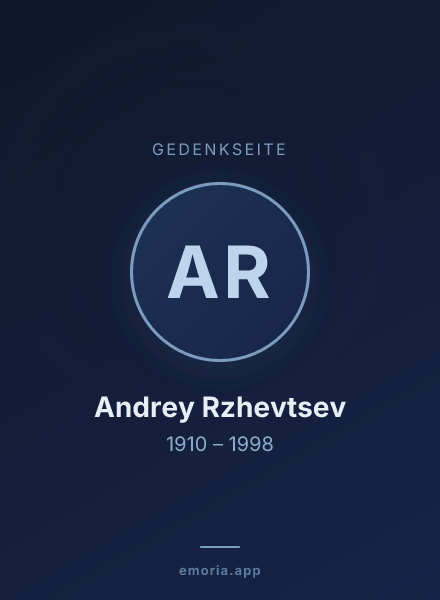 Gedenkportrait von Andrey Rzhevtsev