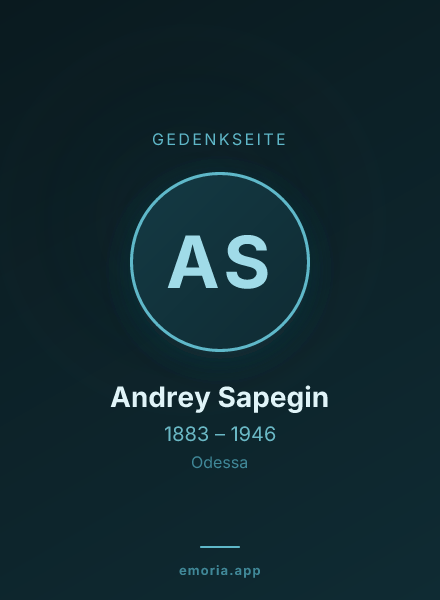 Gedenkportrait von Andrey Sapegin