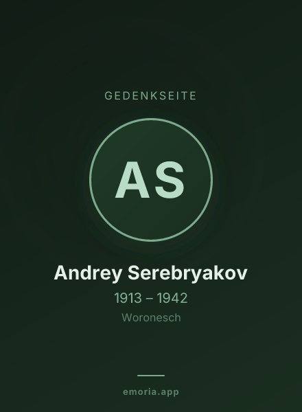 Gedenkportrait von Andrey Serebryakov