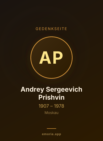 Gedenkportrait von Andrey Sergeevich Prishvin
