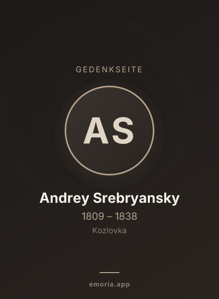 Gedenkportrait von Andrey Srebryansky