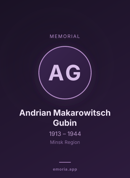 Memorial portrait of Andrian Makarowitsch Gubin
