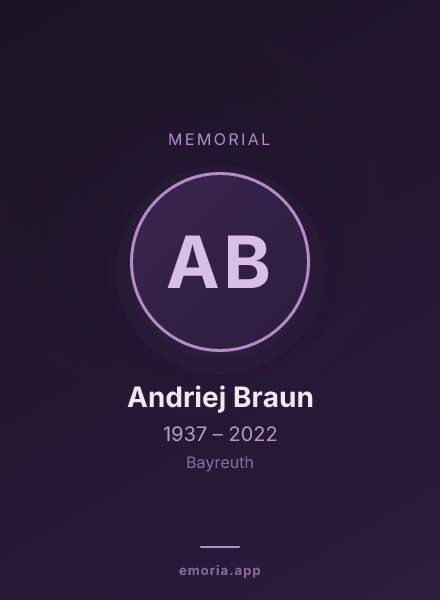 Memorial portrait of Andriej Braun
