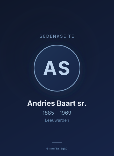 Gedenkportrait von Andries Baart sr.