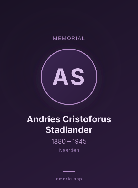 Memorial portrait of Andries Cristoforus Stadlander