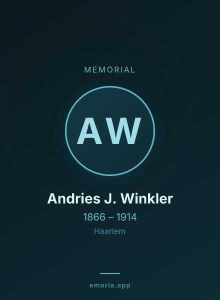 Memorial portrait of Andries J. Winkler