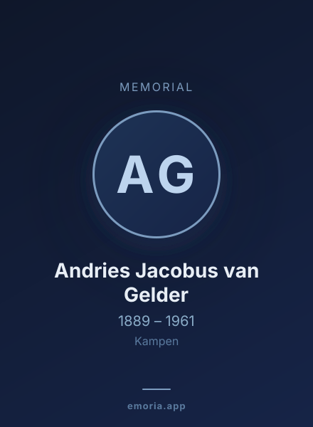 Memorial portrait of Andries Jacobus van Gelder