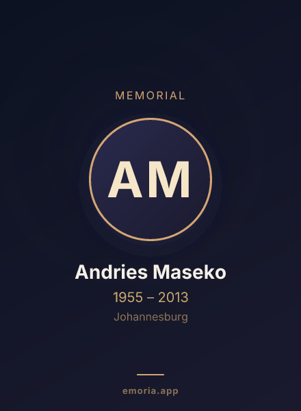 Memorial portrait of Andries Maseko