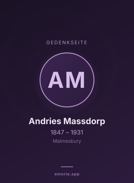Gedenkportrait von Andries Massdorp