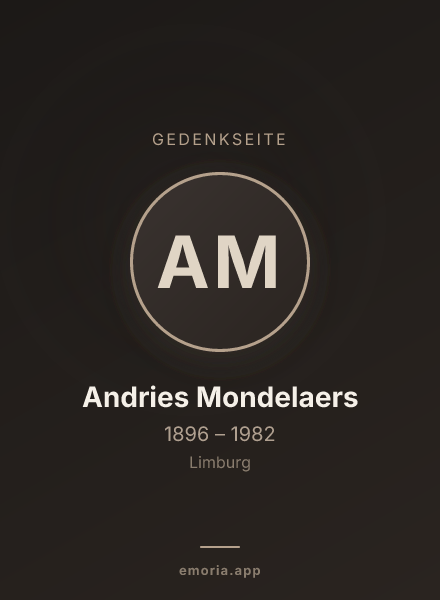 Gedenkportrait von Andries Mondelaers