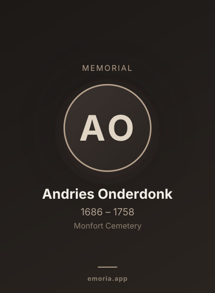 Memorial portrait of Andries Onderdonk