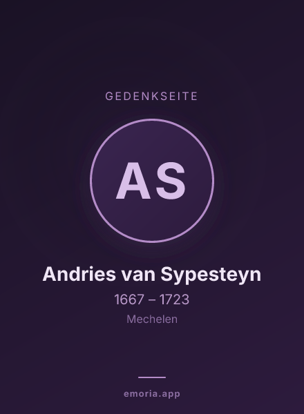 Gedenkportrait von Andries van Sypesteyn