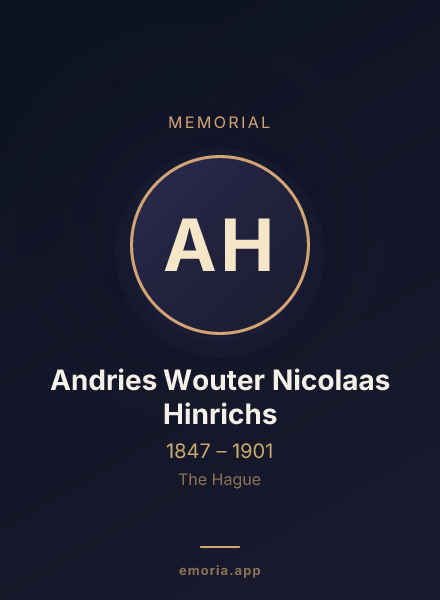 Memorial portrait of Andries Wouter Nicolaas Hinrichs