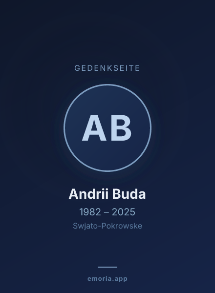 Gedenkportrait von Andrii Buda