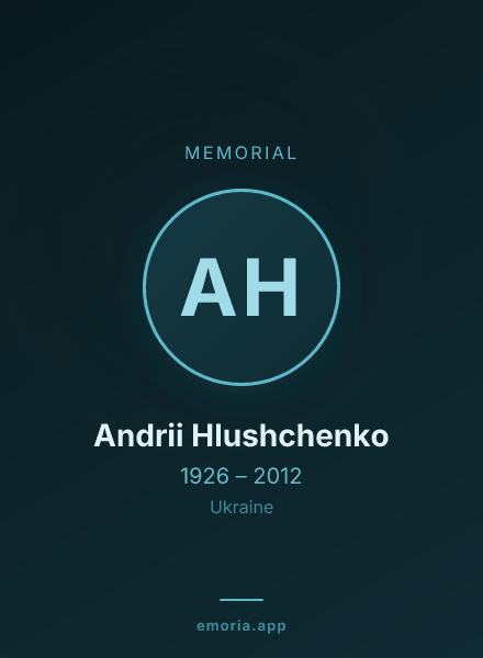 Memorial portrait of Andrii Hlushchenko