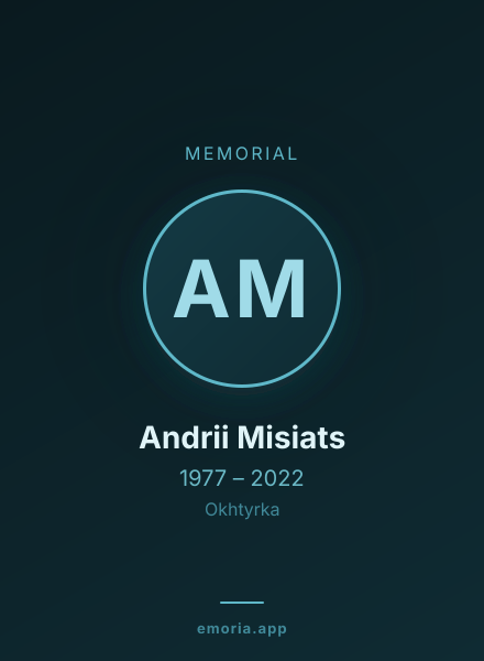 Memorial portrait of Andrii Misiats