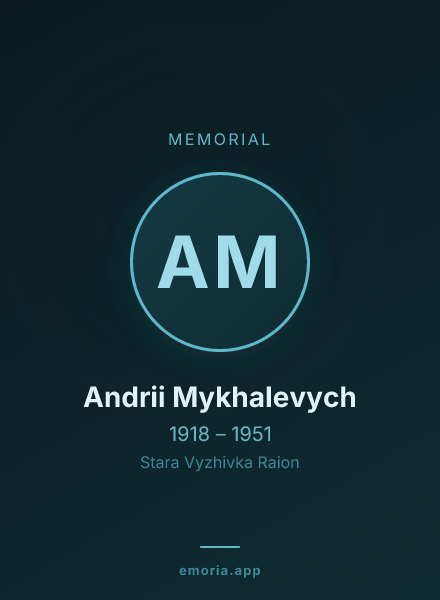 Memorial portrait of Andrii Mykhalevych