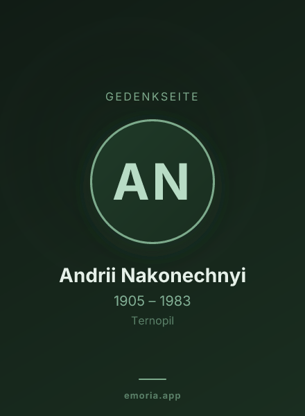 Gedenkportrait von Andrii Nakonechnyi