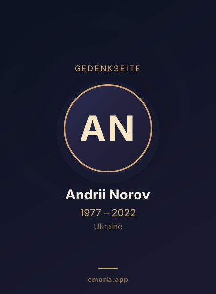 Gedenkportrait von Andrii Norov