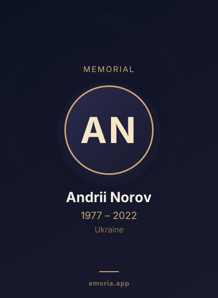 Memorial portrait of Andrii Norov