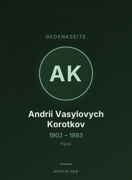 Gedenkportrait von Andrii Vasylovych Korotkov