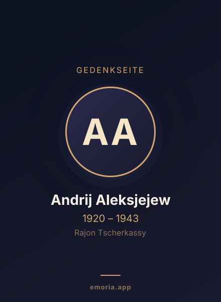 Gedenkportrait von Andrij Aleksjejew