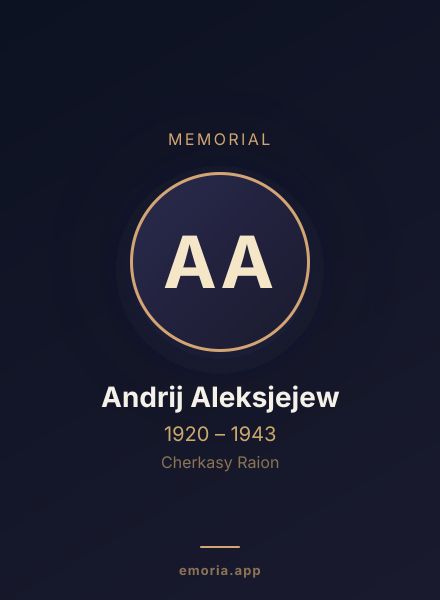 Memorial portrait of Andrij Aleksjejew