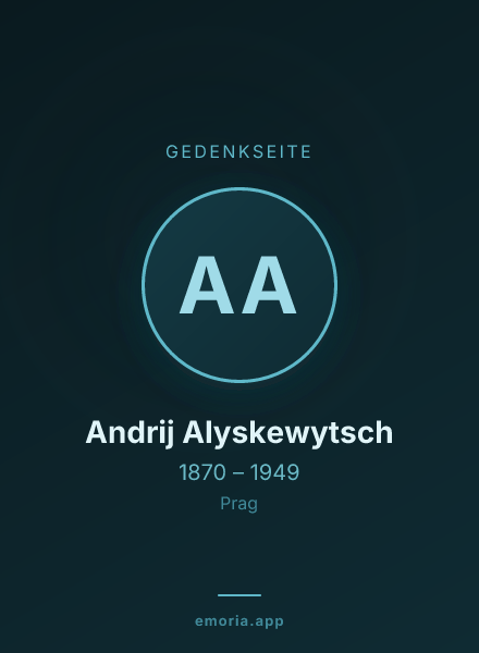 Gedenkportrait von Andrij Alyskewytsch