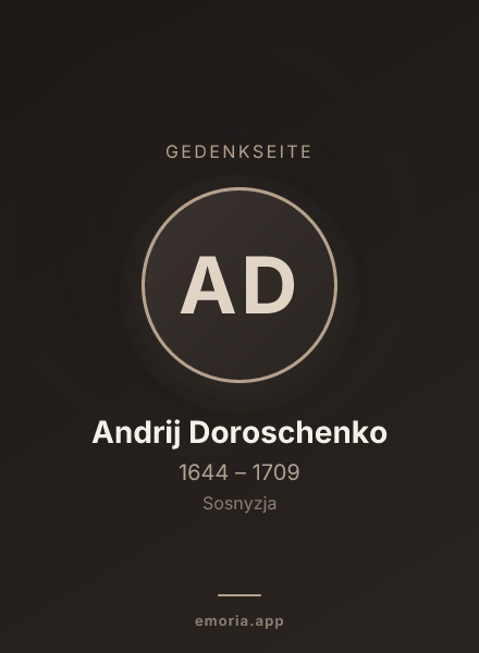 Gedenkportrait von Andrij Doroschenko