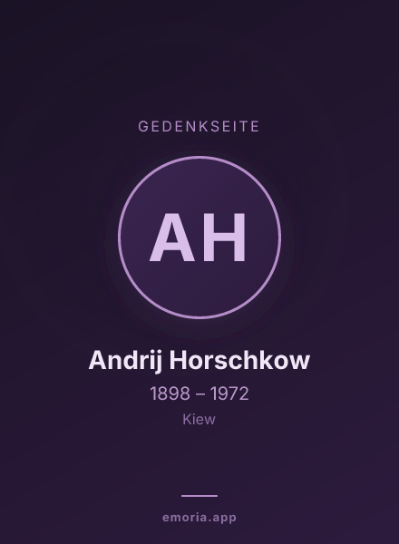 Gedenkportrait von Andrij Horschkow