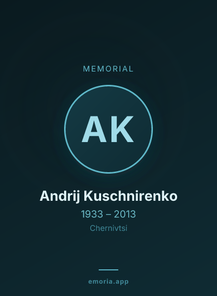 Memorial portrait of Andrij Kuschnirenko