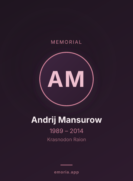 Memorial portrait of Andrij Mansurow