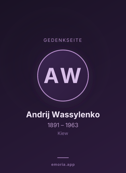 Gedenkportrait von Andrij Wassylenko
