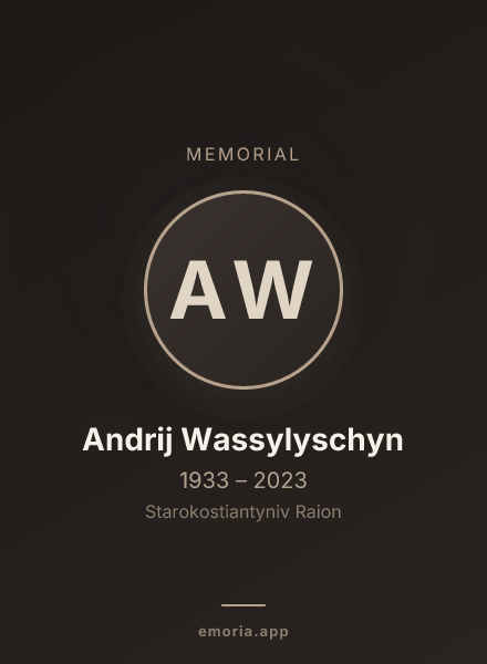 Memorial portrait of Andrij Wassylyschyn