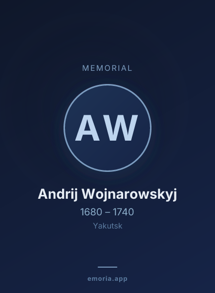 Memorial portrait of Andrij Wojnarowskyj