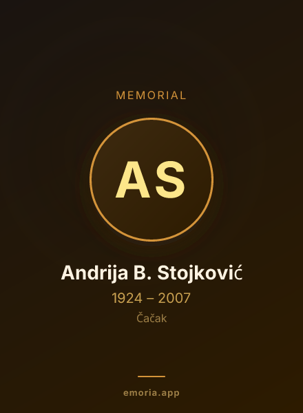 Memorial portrait of Andrija B. Stojković