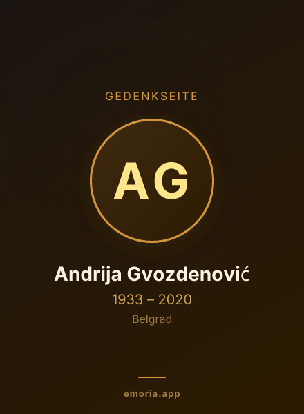Gedenkportrait von Andrija Gvozdenović