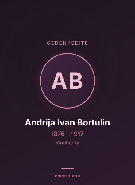 Gedenkportrait von Andrija Ivan Bortulin