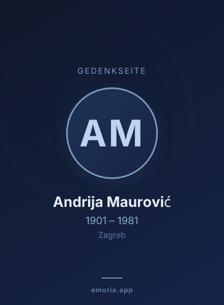 Gedenkportrait von Andrija Maurović