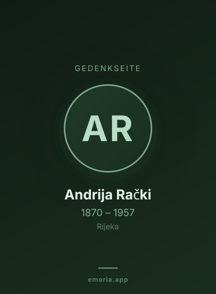 Gedenkportrait von Andrija Rački