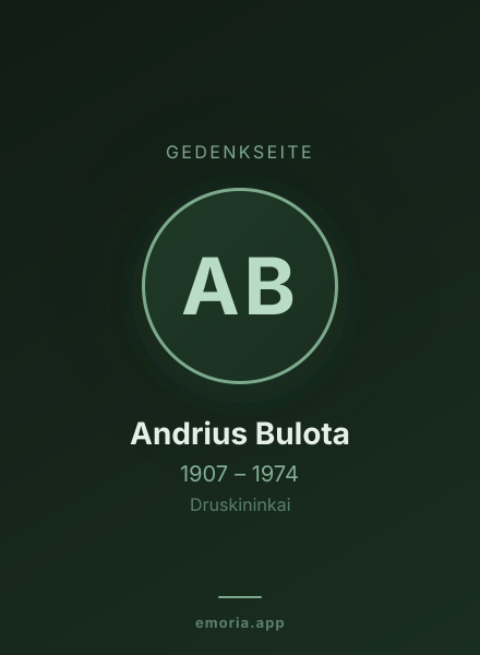 Gedenkportrait von Andrius Bulota