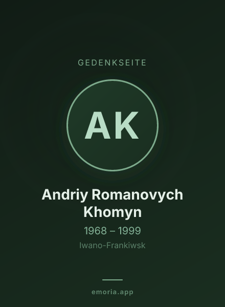 Gedenkportrait von Andriy Romanovych Khomyn