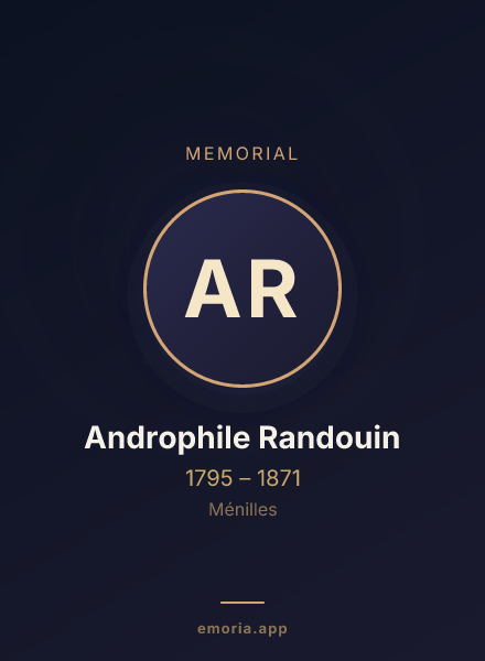 Memorial portrait of Androphile Randouin