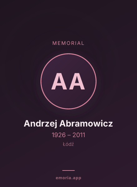 Memorial portrait of Andrzej Abramowicz