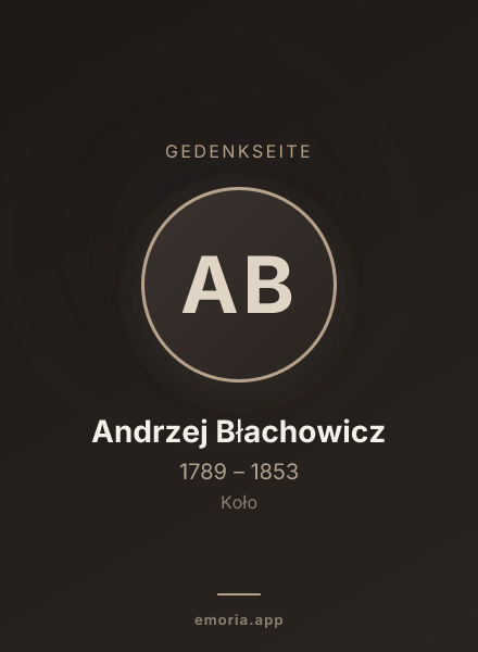 Gedenkportrait von Andrzej Błachowicz