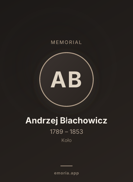 Memorial portrait of Andrzej Błachowicz